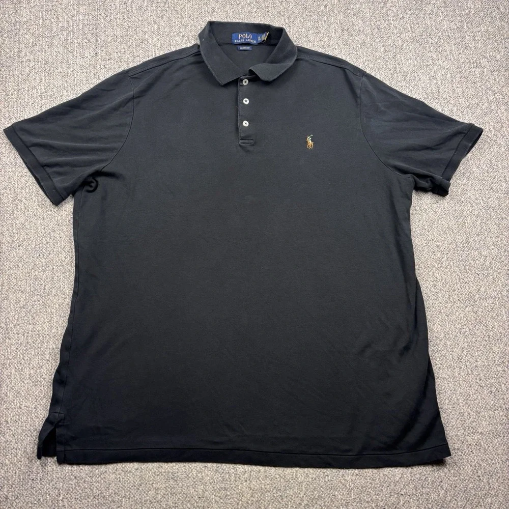 Polo Ralph Lauren Polo Shirt‎ Mens XL Black Classic Fit Multicolor Pony